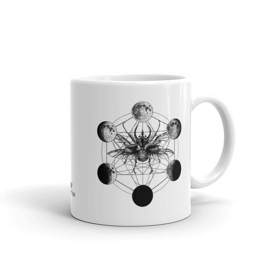 Metatron Cube Beetle Moon Phases Coffee Mug - Point 506