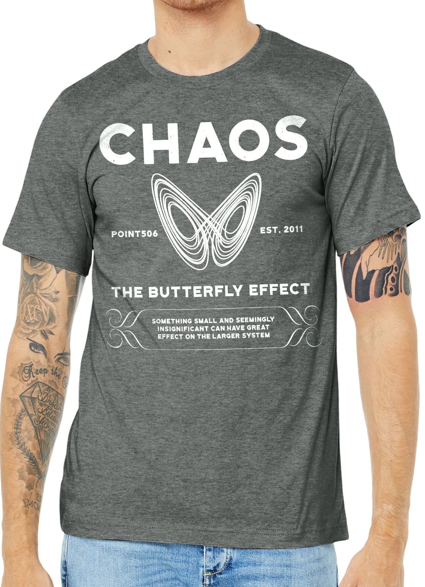 Chaos tshirt, butterfly fractal shirt, butterfly effect, science tee, lorenz attractor