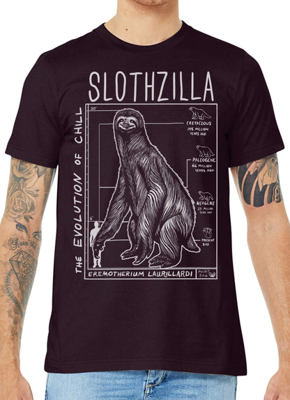 slothzillla, giant sloth, science tshirt, nerdy tshirt, sloth shirt