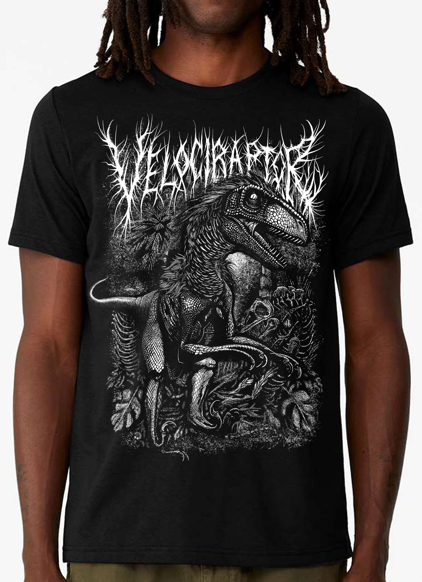 Velociraptor, Velociraptor tshirt, dinosaur tee, metal Velociraptor, rock dinosaur, paleontology tshirtt