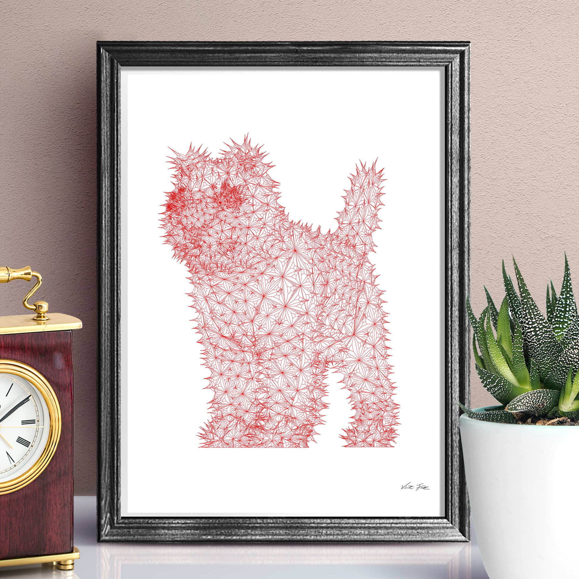geometric cat, wireframe cat, cat lover art