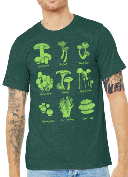 mushroom tshirt, mushroom specimens, shroom shirt