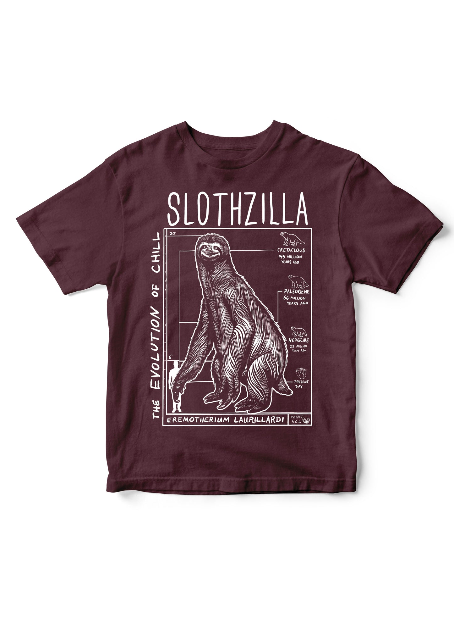 kids sloth tshirt, slothzilla tshirt, kids science tees, nerdy tee for children