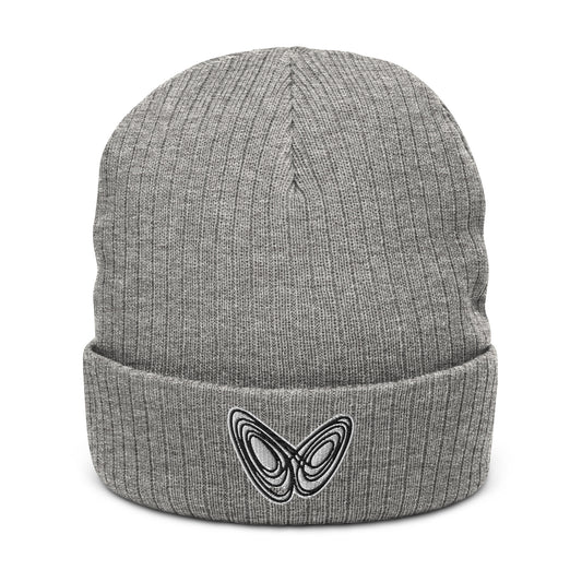 Butterfly Fractal Ribbed knit beanie - Point 506