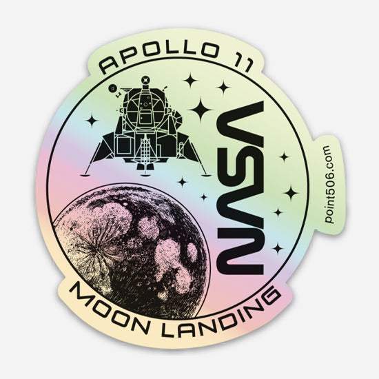 Apollo 11 Moon Landing Sticker - Holographic - Point 506