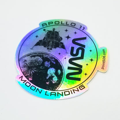 Apollo 11 Moon Landing Sticker - Holographic - Point 506