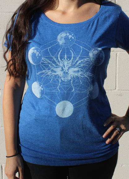 Metatron Beetle Moon Phases - Women Tee - Point 506