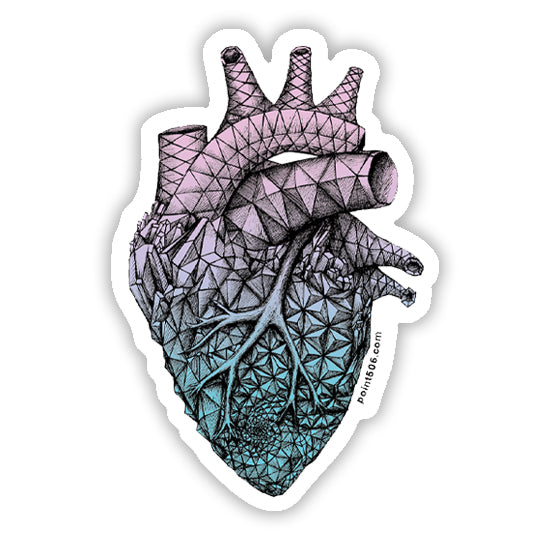 Tessellated Heart Sticker - Point 506