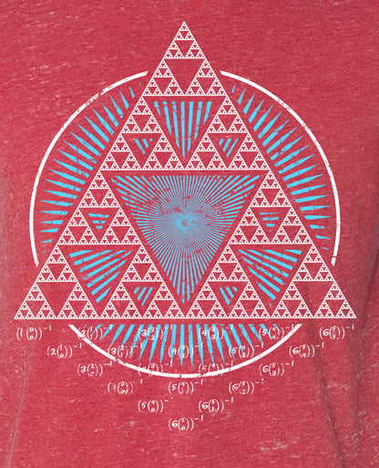 Sierpinski Triangle Red Acid Wash - Point 506
