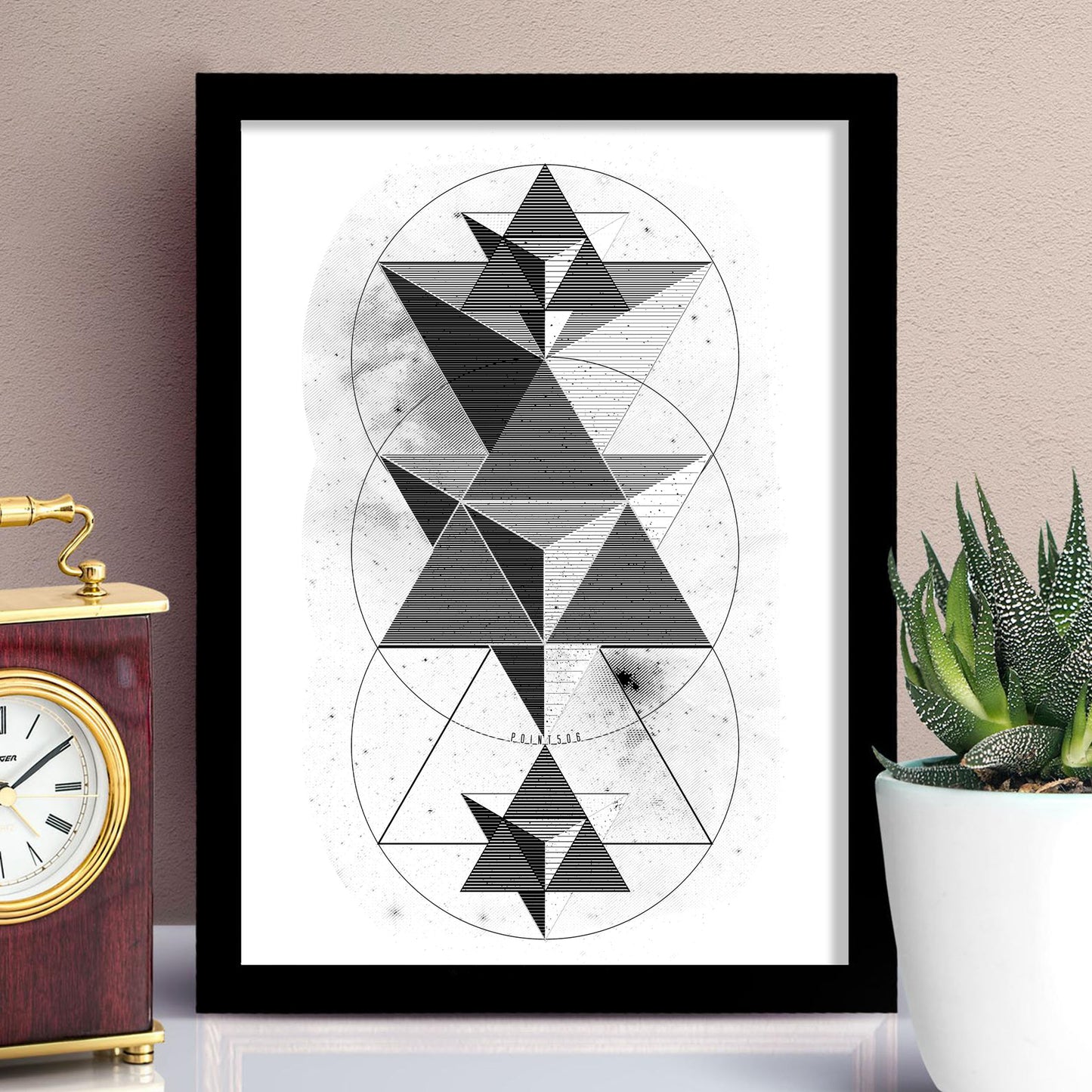 Stellated octahedron, geometric art print