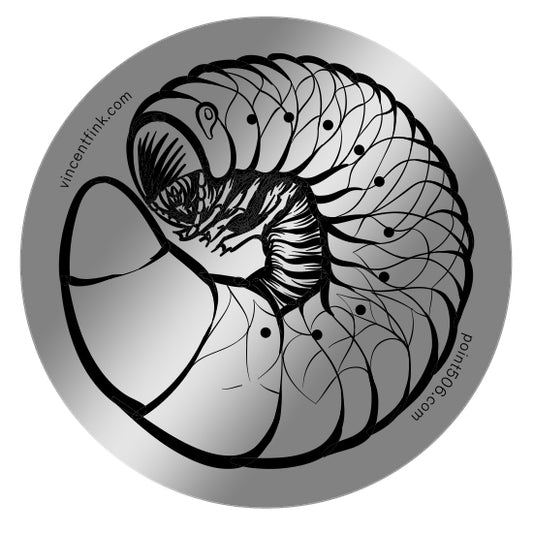 Grub Worm Sticker - Chrome - Point 506