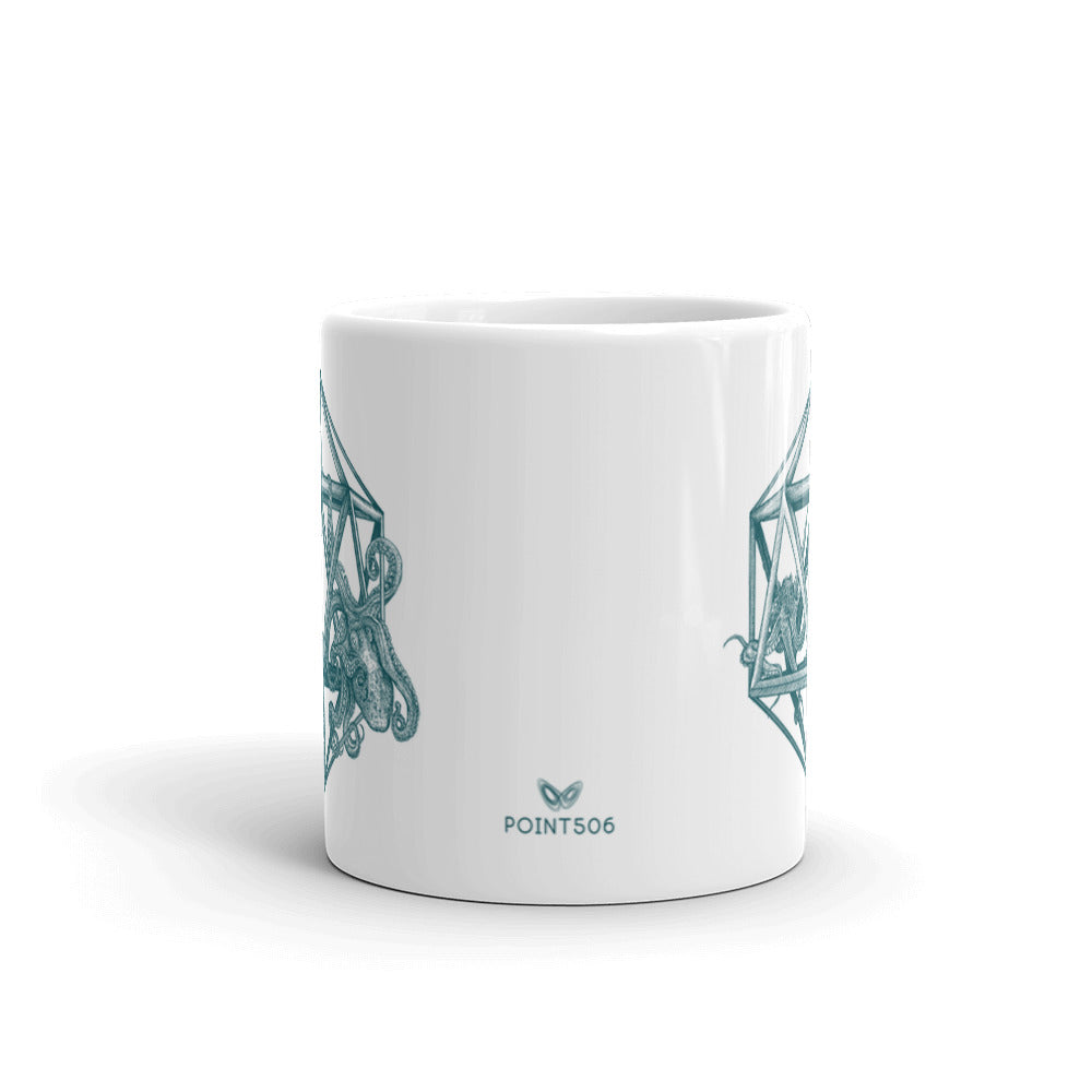 Icosahedron Octopus Sacred Geometry Coffee Mug - Point 506